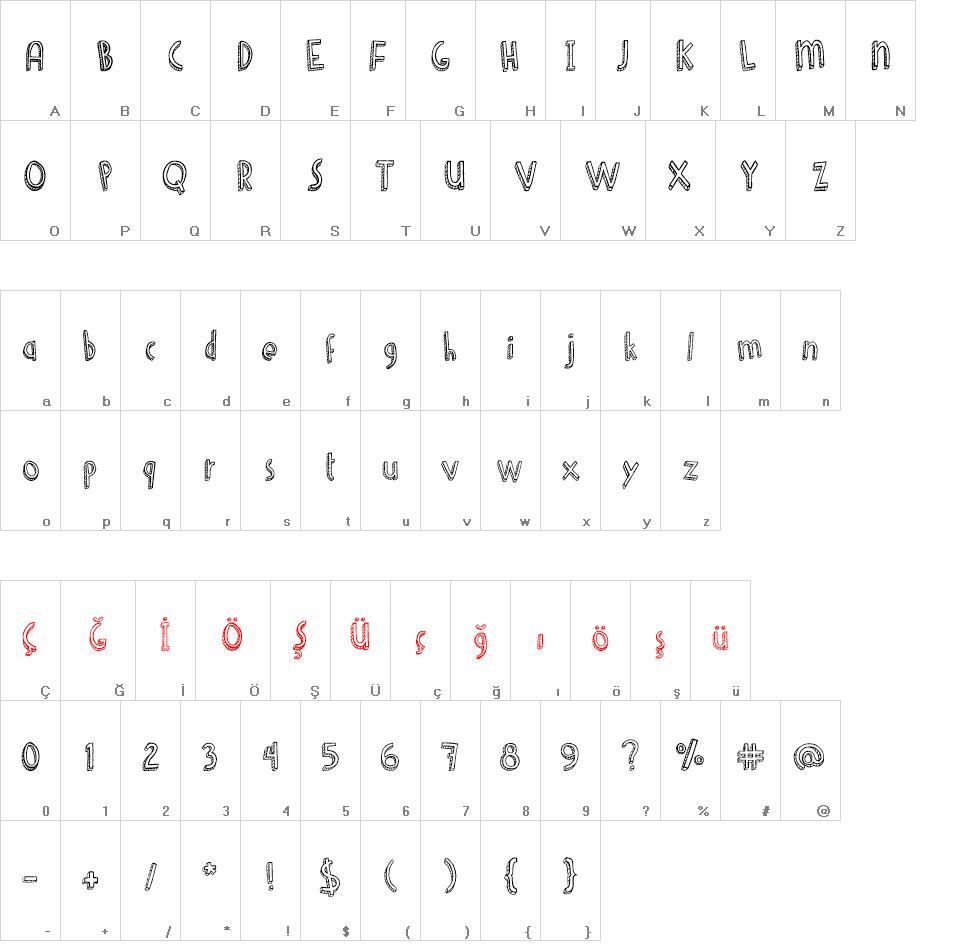 Denne Shuffle Euro Hollow font